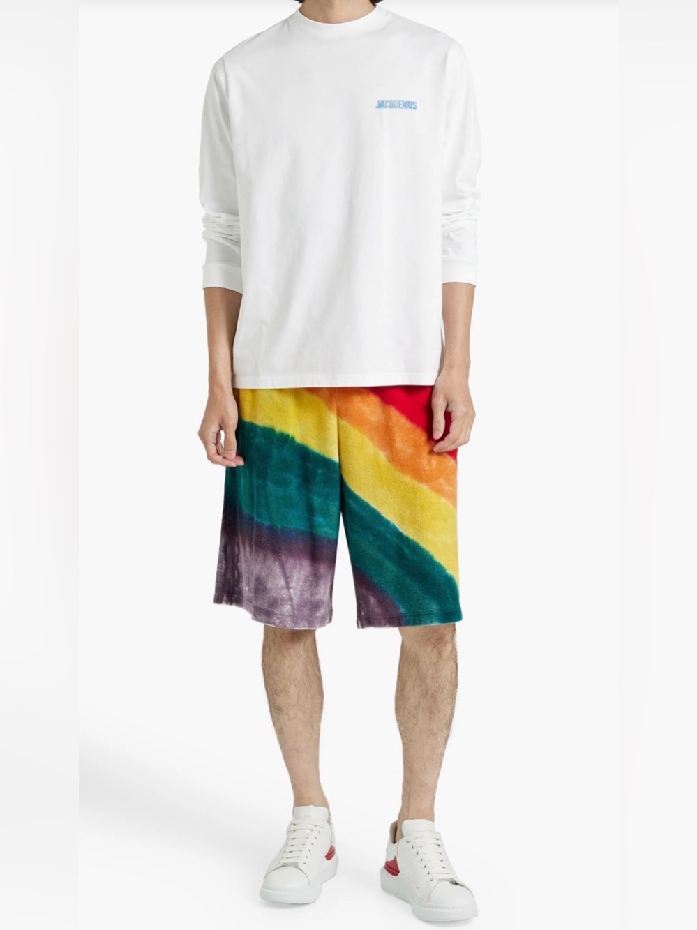 Acne Studios unisex Rainbow Tie-Dye terry cloth Casual Shorts